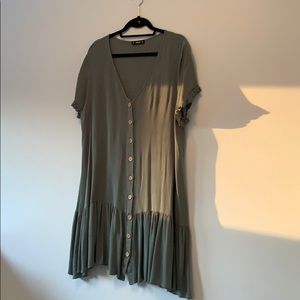 SHEIN ruffle cuff flippy hem dress